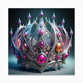 A Fantasy Crown With Ornate Design And Gems Canvas Print