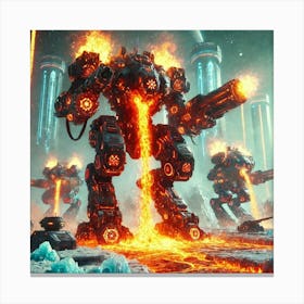 A Futuristic Sci Fi Depiction Of Infernal Titans Canvas Print