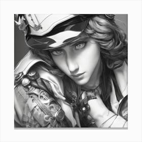 Portrait Of A Girl In A Hat Canvas Print