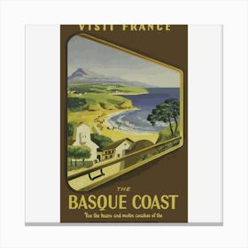Vintage Travel Poster Basque Coast France Canvas Print