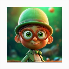 Boy In A Green Hat Canvas Print