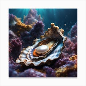 Pearl Oyster In The Sea Canvas Print