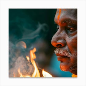 Hindu Man With Fire Canvas Print