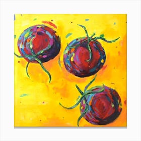 Tomatoes On Yellow Square 2 Canvas Print