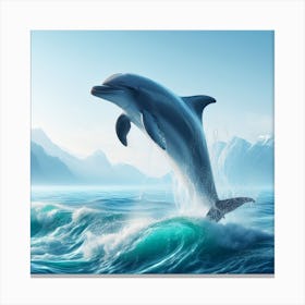 Dolphin Jumping Out Of The Water 1 Canvas Print