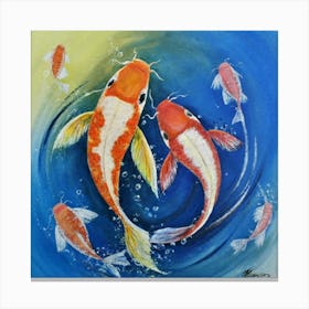 Dancing Colors Koi 4 Canvas Print