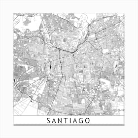 Santiago Map Canvas Print