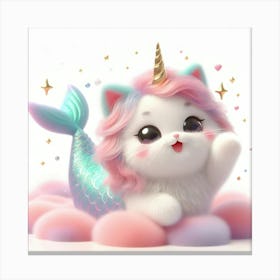 Cute Unicorn Cat Canvas Print