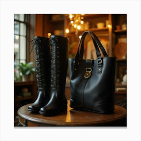 Boots And Bag Canvas Print