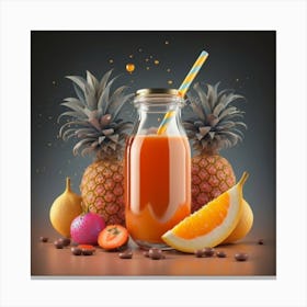 Orange Juice In A Glass Canvas Print
