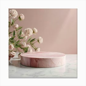 Pink Marble Cake Stand 2 Canvas Print