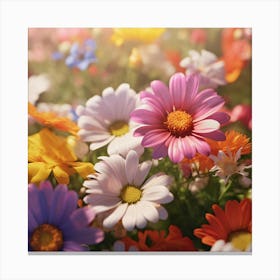 Colorful Daisies Canvas Print