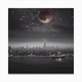 Moon Over New York City Canvas Print