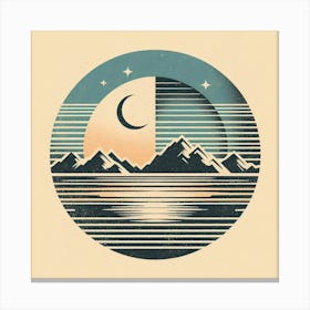 Moon And Mountains Canvas Print