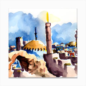Watercolor Of Jerusalem Canvas Print