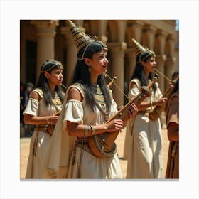 Ancient Egyptian Music Instruments Played At A Cultural Festival 1 Canvas Print