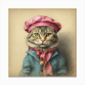 Cat In A Hat 19 Canvas Print