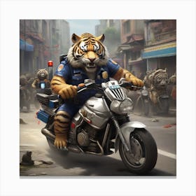 Police Tiger Canvas Print