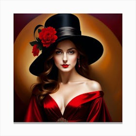 Woman In A Hat 4 Canvas Print