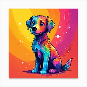 Colorful Dog art print Canvas Print