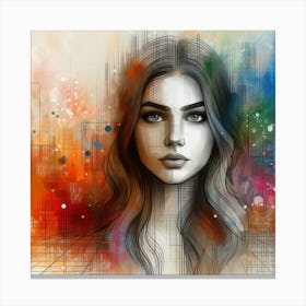 Abstract Of A Girl Canvas Print