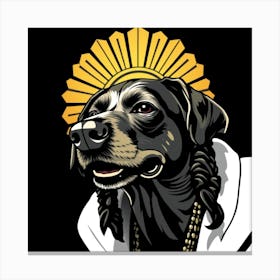 Dog With A Crown Canvas Print