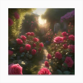 Beautiful Rose Garden Canvas Print