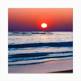 Sunset On The Beach Canvas Print