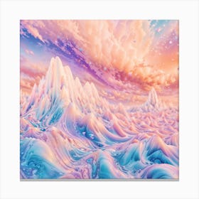 Icy Mountainscape At Sunset Canvas Print