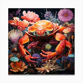 Crab In The Garden Canvas Print
