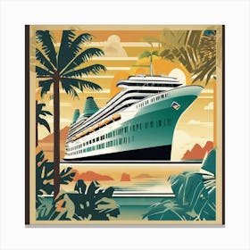 Cruise Ship At Sea Canvas Print