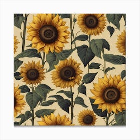 Default Default Retro Vintage Sunflower For Defferent Seasons 3 (1) Canvas Print