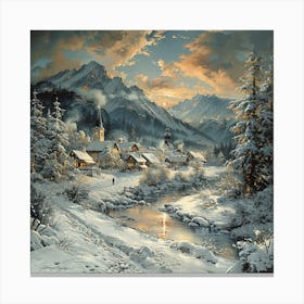 Winter Village Canvas Print