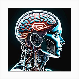 Human Brain With Artificial Intelligence 7 Canvas Print