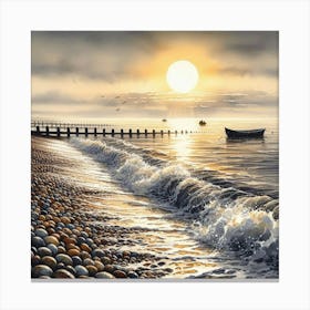 Sunset On The Beach 1 Canvas Print