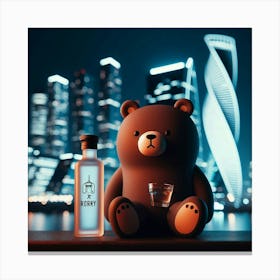 Teddy Bear In The City Canvas Print