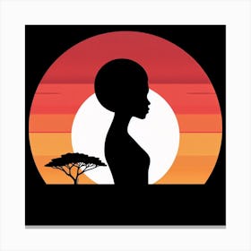 Silhouette Of African Woman Canvas Print