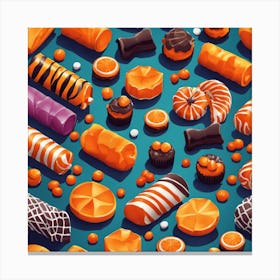 3d Candy Seamless Pattern Canvas Print