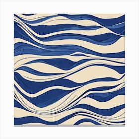 Blue And White Waves Canvas Print