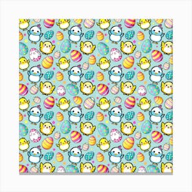 Easter Chicks and Eggs Canvas Print