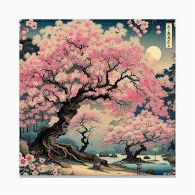 Cherry Blossom Trees In Full Bloom (10) Canvas Print