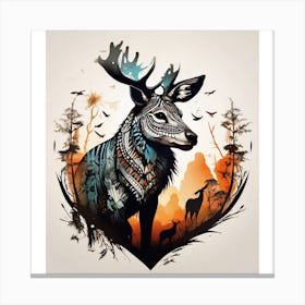 Deer Print Canvas Print