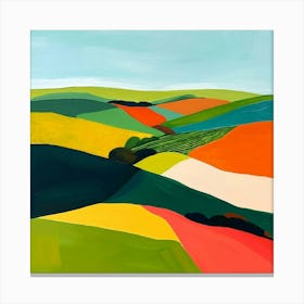 Colourful Abstract The South Downs England 4 Canvas Print