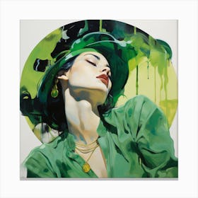 'Green Hat' Canvas Print