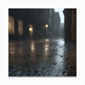 Rainy City Street 3 Canvas Print