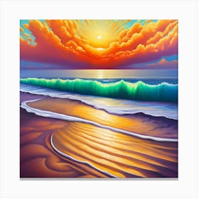 Sunset On The Beach Canvas Print