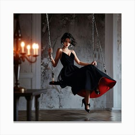 Swinging Woman Canvas Print