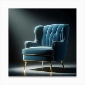 Blue Velvet Chair Canvas Print