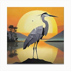 Origami Heron Canvas Print