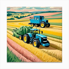 Harvesting Cubism Style Canvas Print